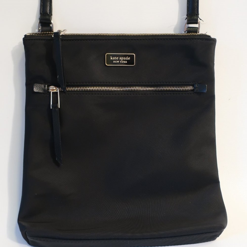Womens Kate Spade Black Nylon Crossbody Bag *